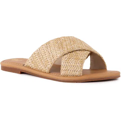 Bc Footwear No Guidance Womens Woven Manmade Slide Sandals In Multi