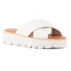 Bc Footwear Insightful Womens Criss-cross Faux Leather Platform Sandals In Multi
