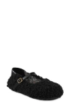 Bc Footwear Metro Faux Shearling Flat In Black