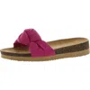 Bc Footwear Reunion Womens Faux Suede Slip On Wedge Sandals In Pink