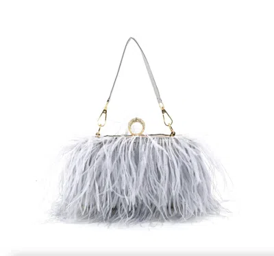 Bc Handbags Feather Evening Bag In Silver