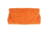 Bc Handbags Large Straw Clutch In Orange