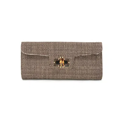 Bc Handbags Women's Bamboo Buckle Clutch In Chocolate In Brown