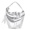 Bc Handbags Women's Knotted Handle Leather Shoulder Bag In Silver In Silver