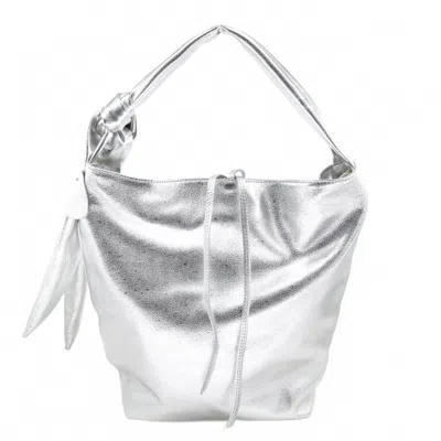Bc Handbags Women's Knotted Handle Leather Shoulder Bag In Silver