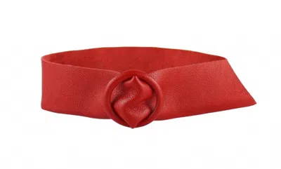Bc Handbags Women's Leather Belt In Red