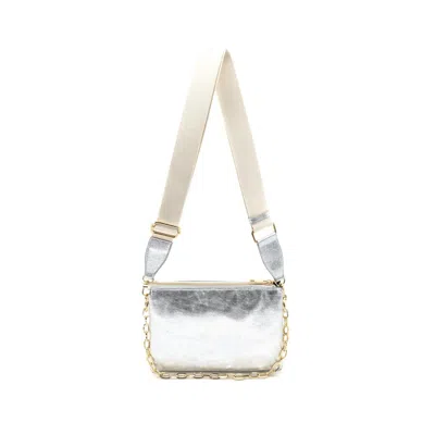 Bc Handbags Women's Metallic Coated Canvas Bag In Silver