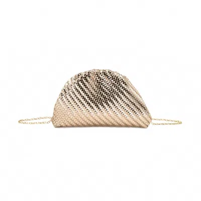 Bc Handbags Women's Woven Evening Clutch Bag In Champagne Gold In Multi