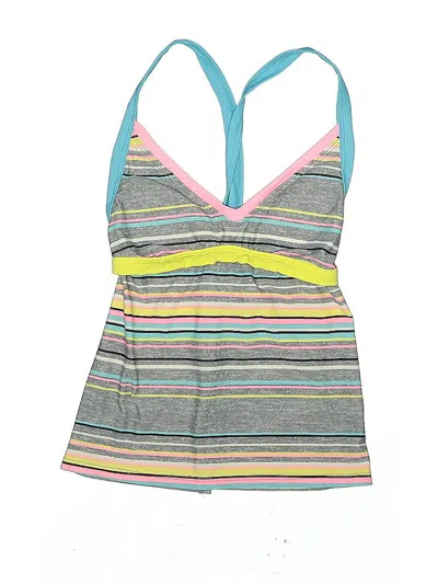 Pre-owned Bca By Rebecca Virtue Swimsuit Top Gray Stripes Pattern Swimwear