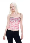 Bcap Renzo Tube Top In Pink Orchid And Lilium