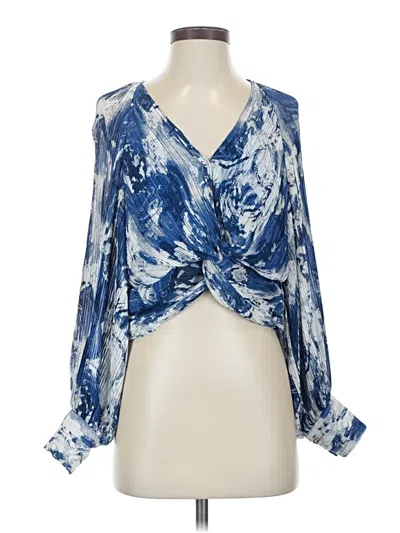 Pre-owned Bcbg 3/4 Sleeve Blouse In Blue