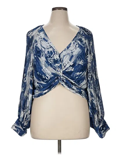 Pre-owned Bcbg 3/4 Sleeve Blouse In Blue