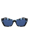 Bcbg 37mm Chunky Catty Square Sunglasses In Blue Demi