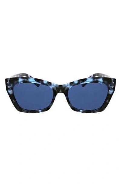Bcbg 37mm Chunky Catty Square Sunglasses In Blue