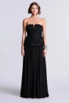 Bcbg 3d Floral Gown In Black