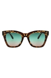 Bcbg 50mm Oversize Peaked Square Sunglasses In Tortoise