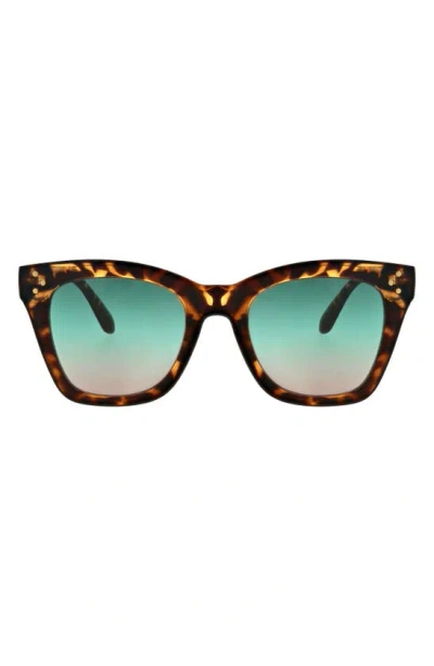 Bcbg 50mm Oversize Peaked Square Sunglasses In Tortoise