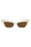 Bcbg 51mm Scalloped Cat Eye Sunglasses In Pearl