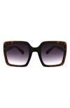 Bcbg 52mm Oversize Square Sunglasses In Brown Demi/black
