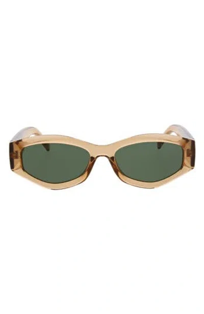 Bcbg 53mm Slim Geometric Oval Sunglasses In Brown