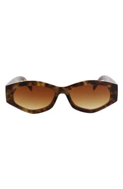 Bcbg 53mm Slim Geometric Oval Sunglasses In Brown