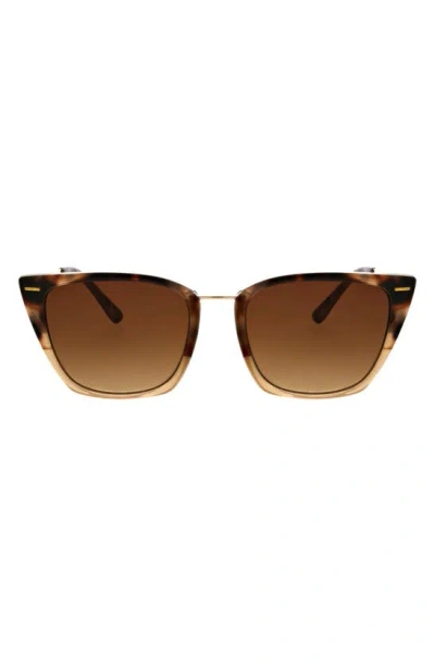 Bcbg 54mm Cat Eye Metal Sunglasses In Brown
