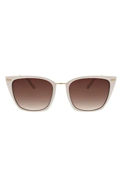 Bcbg 54mm Cat Eye Metal Sunglasses In White