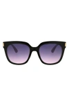 Bcbg 54mm Classic Square Sunglasses In Black/blush
