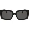 Bcbg 54mm Rectangular Sunglasses In Shiny Black