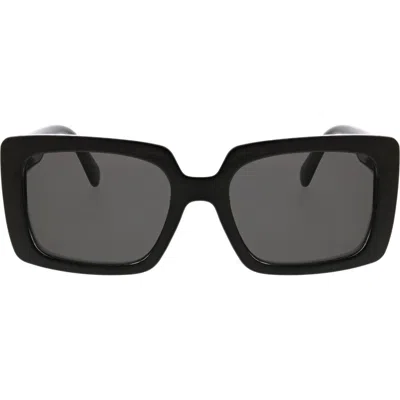 Bcbg 54mm Rectangular Sunglasses In Shiny Black