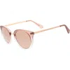 Bcbg 54mm Round Combo Sunglasses In Matte Blush Ombre + Rose Gold