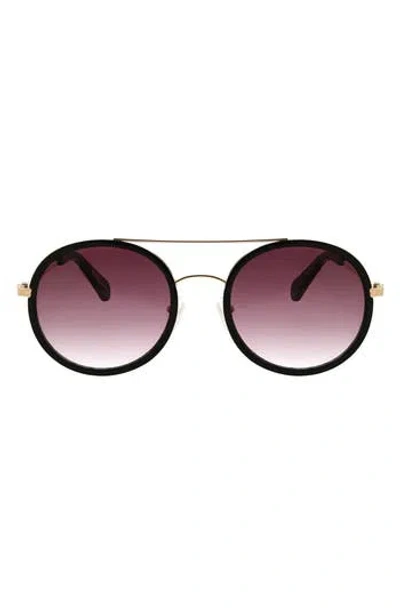 Bcbg 57mm Round Aviator Sunglasses In Gold/black