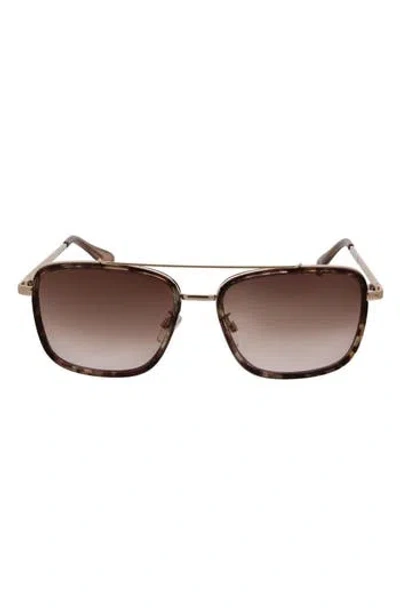 Bcbg 58mm Combo Aviator Sunglasses In Brown