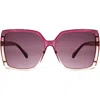 Bcbg 60mm Glam Square Sunglasses In Orchid Ombre