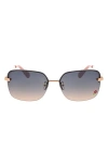 Bcbg 61mm Rimless Rectangle Sunglasses In Rose Gold
