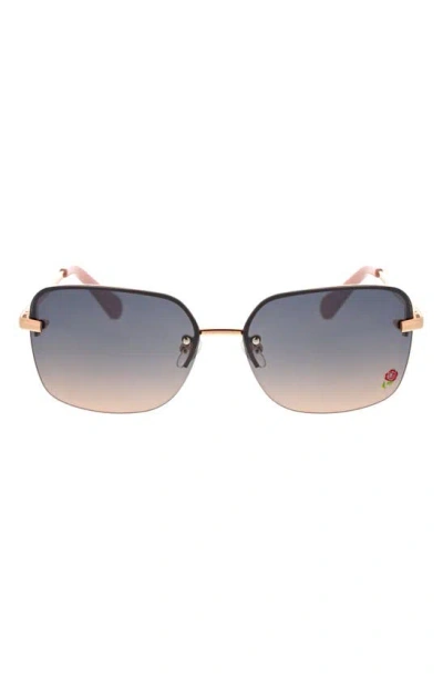 Bcbg 61mm Rimless Rectangle Sunglasses In Rose Gold