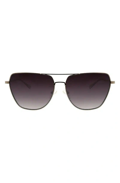 Bcbg 62mm Modern Geometric Aviator Sunglasses In Gray