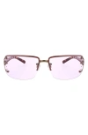 Bcbg 66mm Y2k Rimless Rectangle Sunglasses In Pink