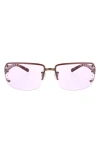 Bcbg 66mm Y2k Rimless Rectangle Sunglasses In Shiny Gold