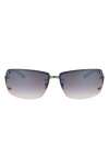 Bcbg 66mm Y2k Rimless Rectangle Sunglasses In Silver