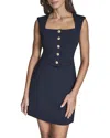 Bcbg Plry Button-front Vest Minidress In Blue