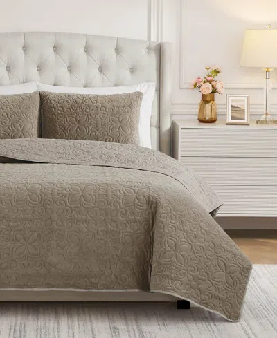 Bcbg Astor Velvet 3-pc. Quilt Set, Full/queen