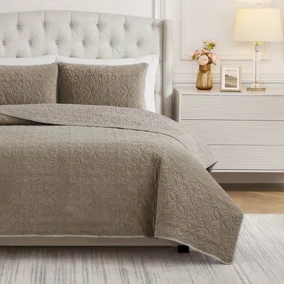 Bcbg Astor Velvet Quilt Set In Hummus