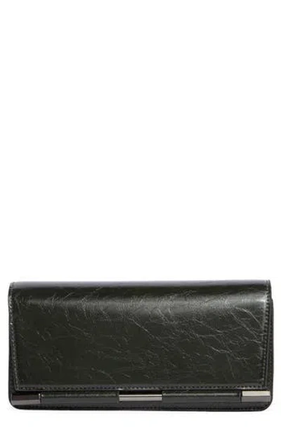 Bcbg Bar Hardware Metallic Clutch In Black