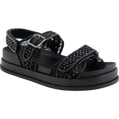Bcbg Bara Platform Slingback Sandal In Black Mesh