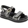 Bcbg Bara Platform Slingback Sandal In Black/white Raffia
