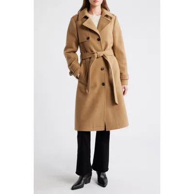 Bcbg Belted Trench Coat In Brown