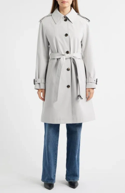Bcbg Belted Trench Coat In Gray