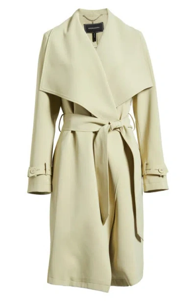 Bcbg Belted Trench Coat In Pale Olive