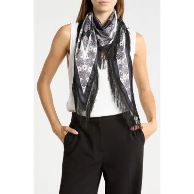 Bcbg Border Print Paisley Scarf In Black
